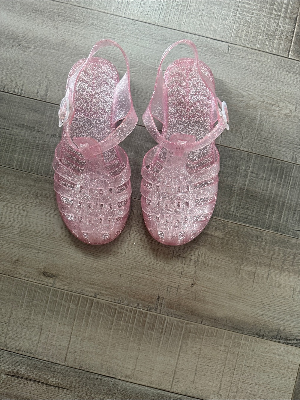 Kids Glitter Pink Jelly Sandals